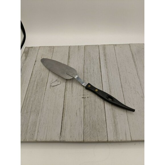 Stanley Stainless Steel Cake Pie Spatula Server Serrated 12 1/4" Black Handle - Picture 4 of 7